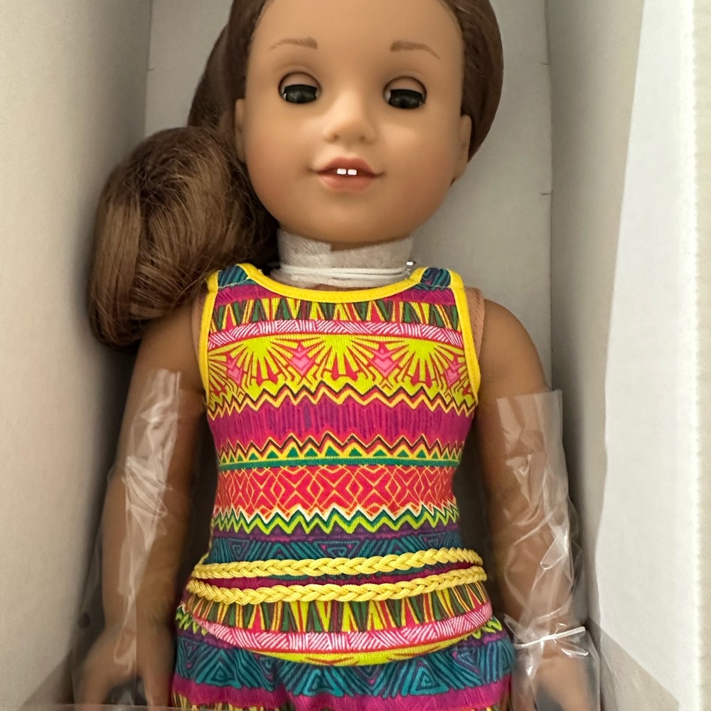American Girl Pink and Yellow Doll with Accessories